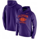 Men's Clemson Tigers Purple Retro Football Club Fleece Pullover Hoodie