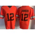 Men's Cleveland Browns #12 Shedeur Sanders Limited Orange FUSE Vapor Jersey