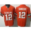 Men's Cleveland Browns #12 Shedeur Sanders Limited Orange Throwback FUSE Vapor Jersey