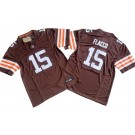 Men's Cleveland Browns #15 Joe Flacco Limited Brown FUSE Vapor Jersey