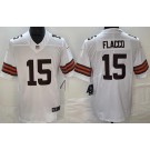 Men's Cleveland Browns #15 Joe Flacco Limited White Vapor Jersey