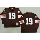 Men's Cleveland Browns #19 Bernie Kosar Brown Long Sleeves 1986 Throwback Jersey