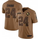 Men's Cleveland Browns #24 Nick Chubb Limited Brown 2023 Salute To Service Jersey
