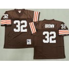 Men's Cleveland Browns #32 Jim Brown Brown 1964 Throwback Jersey
