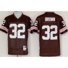 Men's Cleveland Browns #32 Jim Brown Brown Throwback Jersey