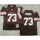 Men's Cleveland Browns #73 Joe Thomas Brown 2007 Throwback Jersey