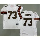 Men's Cleveland Browns #73 Joe Thomas White 2007 Throwback Jersey