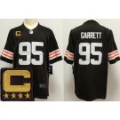 Men's Cleveland Browns #95 Myles Garrett Limited Brown 2022 Captain Patch Vapor Jersey