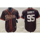Men's Cleveland Browns #95 Myles Garrett Limited Brown Baseball Jersey