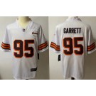 Men's Cleveland Browns #95 Myles Garrett Limited White Alternate Vapor Jersey