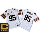 Men's Cleveland Browns #95 Myles Garrett Limited White C Patch FUSE Vapor Jersey