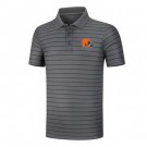 Men's Cleveland Browns Anthracite Collection Striped Performance Pique Polo