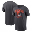 Men's Cleveland Browns Anthracite Helmet Essential T Shirt