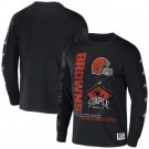 Men's Cleveland Browns Black NFL x Staple World Renowned Long Sleeve T Shirt