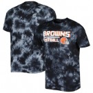 Men's Cleveland Browns Black Resolution Tie Dye Raglan T Shirt
