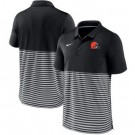 Men's Cleveland Browns Black Stripes Patchwork Polo