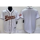 Men's Cleveland Browns Blank White Baseball Jersey