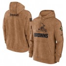 Men's Cleveland Browns Brown 2023 Salute To Service Club Pullover Hoodie