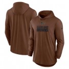 Men's Cleveland Browns Brown 2023 Salute To Service Lightweight Long Sleeve Hoodie T Shirt