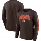 Men's Cleveland Browns Brown Go the Distance Long Sleeve T Shirt