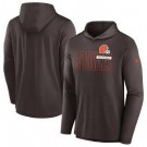 Men's Cleveland Browns Brown Lightweight Performance Hooded Long Sleeve T Shirt