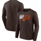 Men's Cleveland Browns Brown NFL x Bud Light Long Sleeve T Shirt