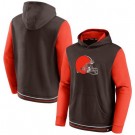 Men's Cleveland Browns Brown Orange Block Party Pullover Hoodie