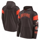 Men's Cleveland Browns Brown Orange Sideline Arch Jersey Performance Pullover Hoodie