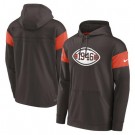 Men's Cleveland Browns Brown Sideline Arch Jersey Performance Pullover Hoodie