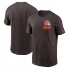 Men's Cleveland Browns Brown Sideline Infograph Lockup Performance T Shirt