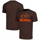 Men's Cleveland Browns Brown The NFL ASL Collection by Love Sign Tri Blend T Shirt
