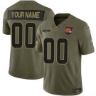 Men's Cleveland Browns Custom Limited Green 2025 Salute To Service Jersey