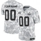 Men's Cleveland Browns Customized Limited Arctic Camo 2024 Salute to Service Jersey