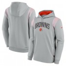Men's Cleveland Browns Gray Sideline Athletic Stack Performance Pullover Hoodie