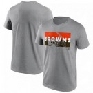 Men's Cleveland Browns Gray Square Off Tri Blend T Shirt