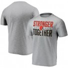 Men's Cleveland Browns Heather Charcoal Stronger Together Printed T-Shirt 0790