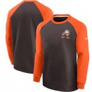 Men's Cleveland Browns Navy Historic Raglan Crew Performance Sweater