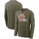 Men's Cleveland Browns Olive 2022 Salute To Service Long Sleeve T Shirt