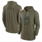 Men's Cleveland Browns Olive 2022 Salute to Service Tonal Pullover Hoodie