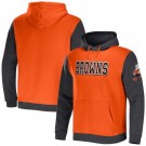 Men's Cleveland Browns Orange NFL x Darius Rucker Collection Colorblock Pullover Hoodie