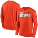 Men's Cleveland Browns Orange Sideline Impact Legend Performance Long Sleeves T Shirt 625