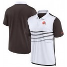 Men's Cleveland Browns White Brown Fashion Performance Polo