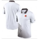 Men's Cleveland Browns White Brown Vapor Performance Polo