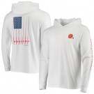 Men's Cleveland Browns White Vineyard Vines Hoodie Long Sleeve T Shirt