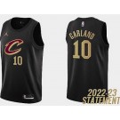 Men's Cleveland Cavaliers #10 Darius Garland Black Statement Icon Hot Press Jersey
