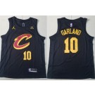 Men's Cleveland Cavaliers #10 Darius Garland Black Statement Icon Sponsor Swingman Jersey