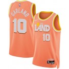 Men's Cleveland Cavaliers #10 Darius Garland Orange 2025 City Heat Press Jersey