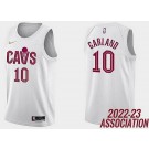 Men's Cleveland Cavaliers #10 Darius Garland White Association Icon Hot Press Jersey