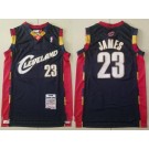 Men's Cleveland Cavaliers #23 LeBron James Navy 2008 Throwback Swingman Jersey