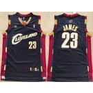 Men's Cleveland Cavaliers #23 LeBron James Navy Throwback Swingman Jersey
